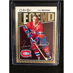 JEAN BELIVEAU SIGNED O-PEE-CHEE LEGEND HOCKEY CARD