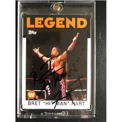 BRETT "HIT MAN" HART SIGNED TOPPS WRESTLING CARD