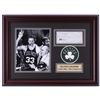 Image 1 : Celtics Legends Larry Bird Signed Photo & Red Auerbach Signed Bank Cheque Framed Display