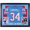 Image 1 : Earl Campbell Signed Houston Oilers 35x43 Custom Framed Jersey (Campbell Hologram)