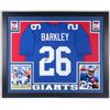 Image 1 : Saquon Barkley Signed 35x43 Custom Framed Jersey (JSA COA)