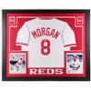 Image 1 : Joe Morgan Signed Cincinnati Reds 35x43 Custom Framed Jersey Inscribed "HOF 90" (JSA COA)