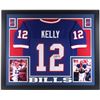 Image 1 : Jim Kelly Signed Buffalo Bills 35x43 Custom Framed Jersey (JSA COA)