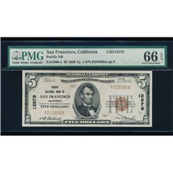 1929 $5 San Francisco National Bank Note PMG 66EPQ