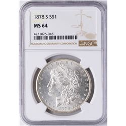1878-S $1 Morgan Silver Dollar Coin NGC MS64