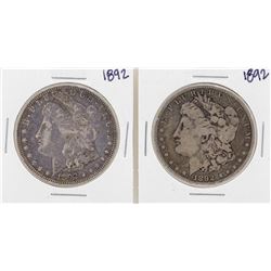 Lot of (2) 1892 $1 Morgan Silver Dollar Coins