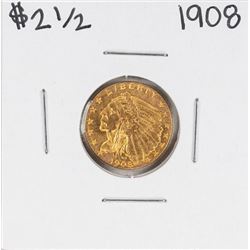 1908 $2 1/2 Indian Head Quarter Eagle Gold Coin