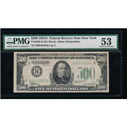 1934A $500 New York Federal Reserve Note PMG 53