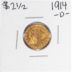 1914-D $2 1/2 Indian Head Quarter Eagle Gold Coin