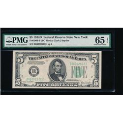 1934D $5 New York Federal Reserve Note PMG 65EPQ