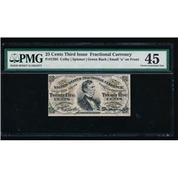25 Cents Third Issue Fractional Note PMG 45