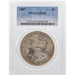 1887 $1 Morgan Silver Dollar Coin PCGS MS64