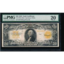 1922 $20 Gold Certificate PMG 20