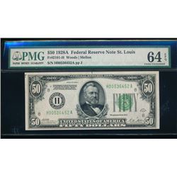 1928A $50 St Louis Federal Reserve Note PMG 64EPQ