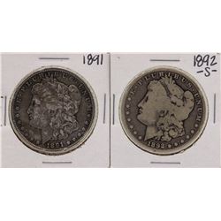 Lot of 1891 & 1892-S $1 Morgan Silver Dollar Coins
