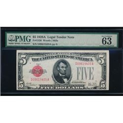 1928A $5 Legal Tender Note PMG 63