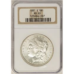 1881-S $1 Morgan Silver Dollar Coin NGC MS65