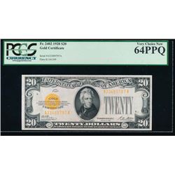 1928 $20 Gold Certificate PCGS 64PPQ