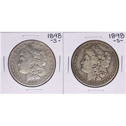 Lot of (2) 1898-S $1 Morgan Silver Dollar Coins