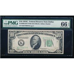 1934C $10 Dallas Federal Reserve Note PMG 66EPQ