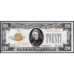 1928 $20 Gold Certificate Note