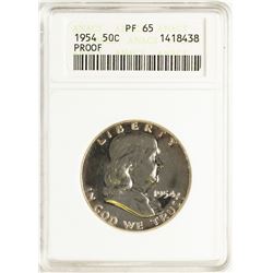 1954 Proof Franklin Half Dollar Coin ANACS PF65