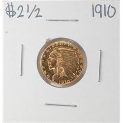 1910 $2 1/2 Indian Head Quarter Eagle Gold Coin