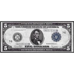 1914 $5 Federal Reserve Bank Note Chicago