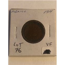 Nice 1914 Mexico 5 Cents in Very Fine Grade