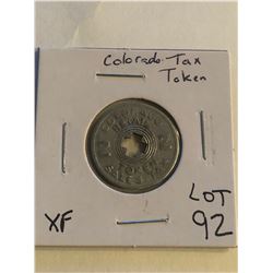 Vintage Colorado Tax Token in Extra Fine Grade