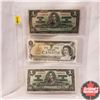 Image 1 : Canada $1 Bills - Sheet of 3: 1937 Gordon/Towers RL 3398824; 1973 Crow/Bouey ECF2143410; 1937 Coyne/