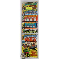 6 VINTAGE HULK COLLECTORS COMICS