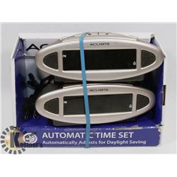 LOT OF 2 ACU-RITE AUTOMATIC TIME SET CLOCK.