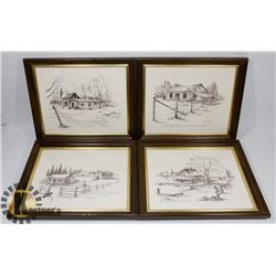LOT OF 4 VINTAGE LET EDITION HOMESTEADING PRINTS