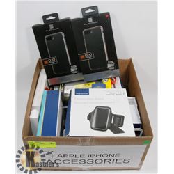 BOX OF ASSORTED IPHONE ACCESSORIES.