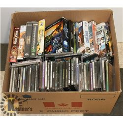 BOX OF 75+ ASSORTED PC GAMES.