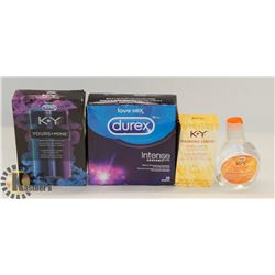 BAG OF CONDOMS AND PERSONAL LUBRICANT