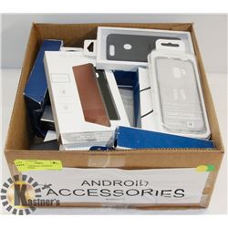 BOX OF ASSORTED ANDROID ACCESSORIES.