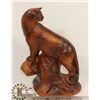 Image 1 : VINTAGE HAND CARVED MOUNTAIN LION SIGNED.
