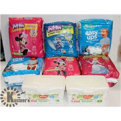 LARGE FLAT OF DIAPERS AND BABY WIPES