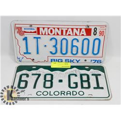 MONTANA AND COLORADO LICENSE PLATES