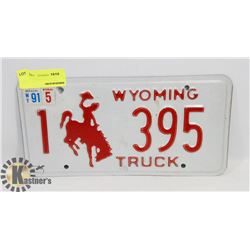 WYOMING LICENSE PLATE