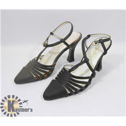 SATIN PARTY BLACK SZ 6.5