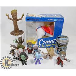 FLAT WITH ASSORTED DC COLLECTIBLES INCLUDING
