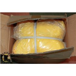 BOX OF LAKELAND LG YELLOW CHEM MAX COVERALLS.