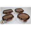 Image 1 : SET OF 4 KOMAX GLASS SNAPLOCK CONTAINERS, MICROWAVE