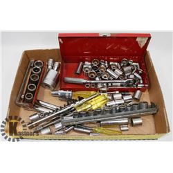FLAT OF SOCKETS INCLUDING SNAP-ON, CRAFTSMAN AND