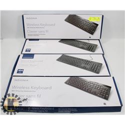 2 WIRELESS & 2 WIRED KEYBOARDS.