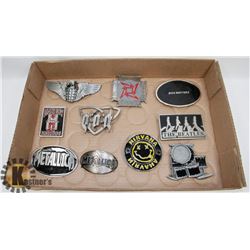 LOT OF 10 BAND RELATED BELT BUCKLES.