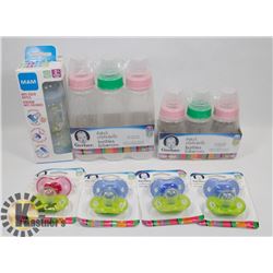 BAG OF BABY PRODUCT INCLUDING BOTTLES